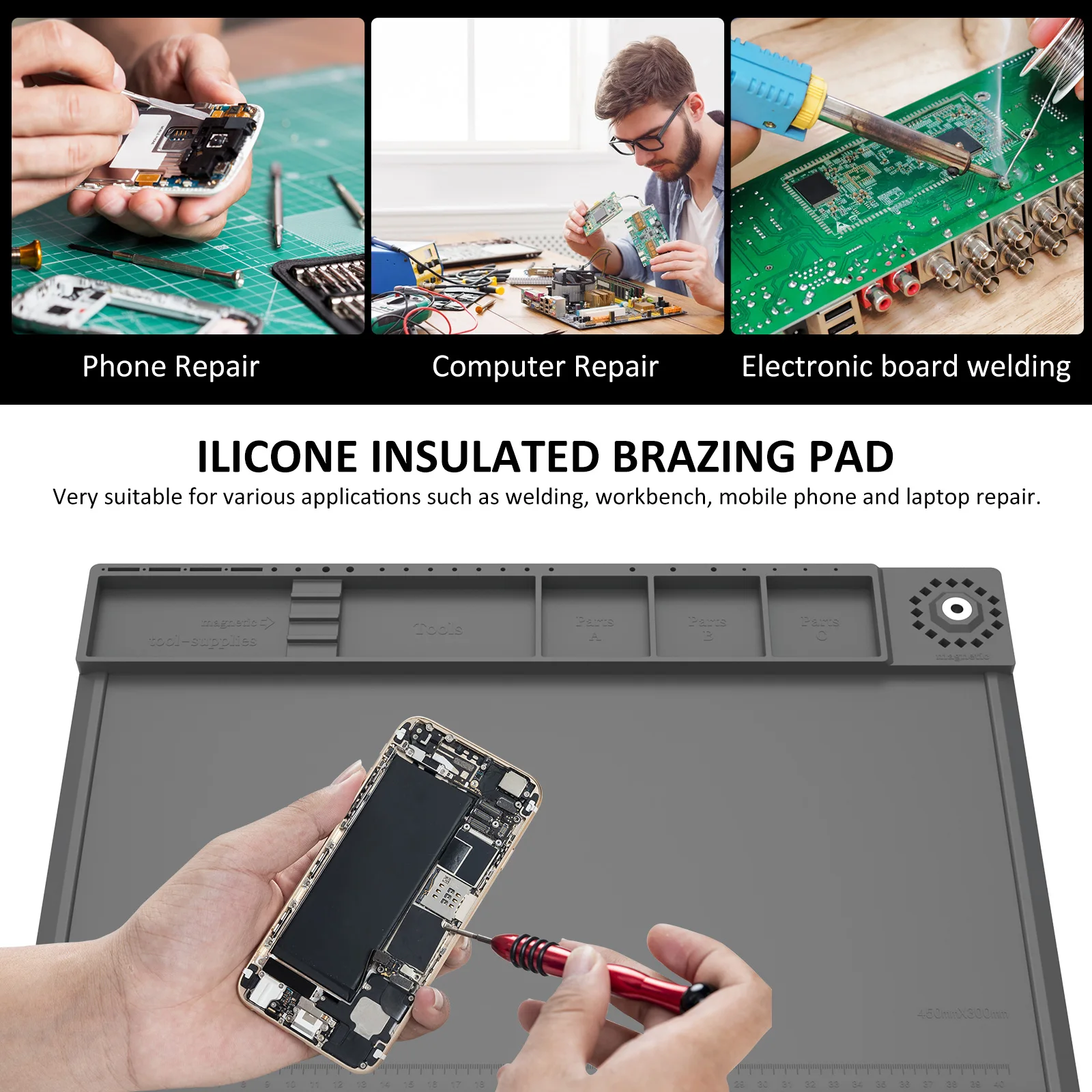 Alfombrilla para estación de s - Electronics Repair Mat reseña y precio